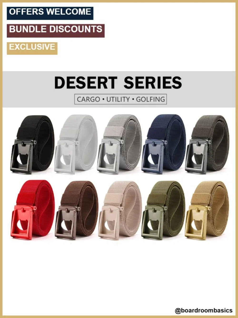 Stretch Canvas Belt Adjustable No-Hole Metal Buckle Bottle Opener
